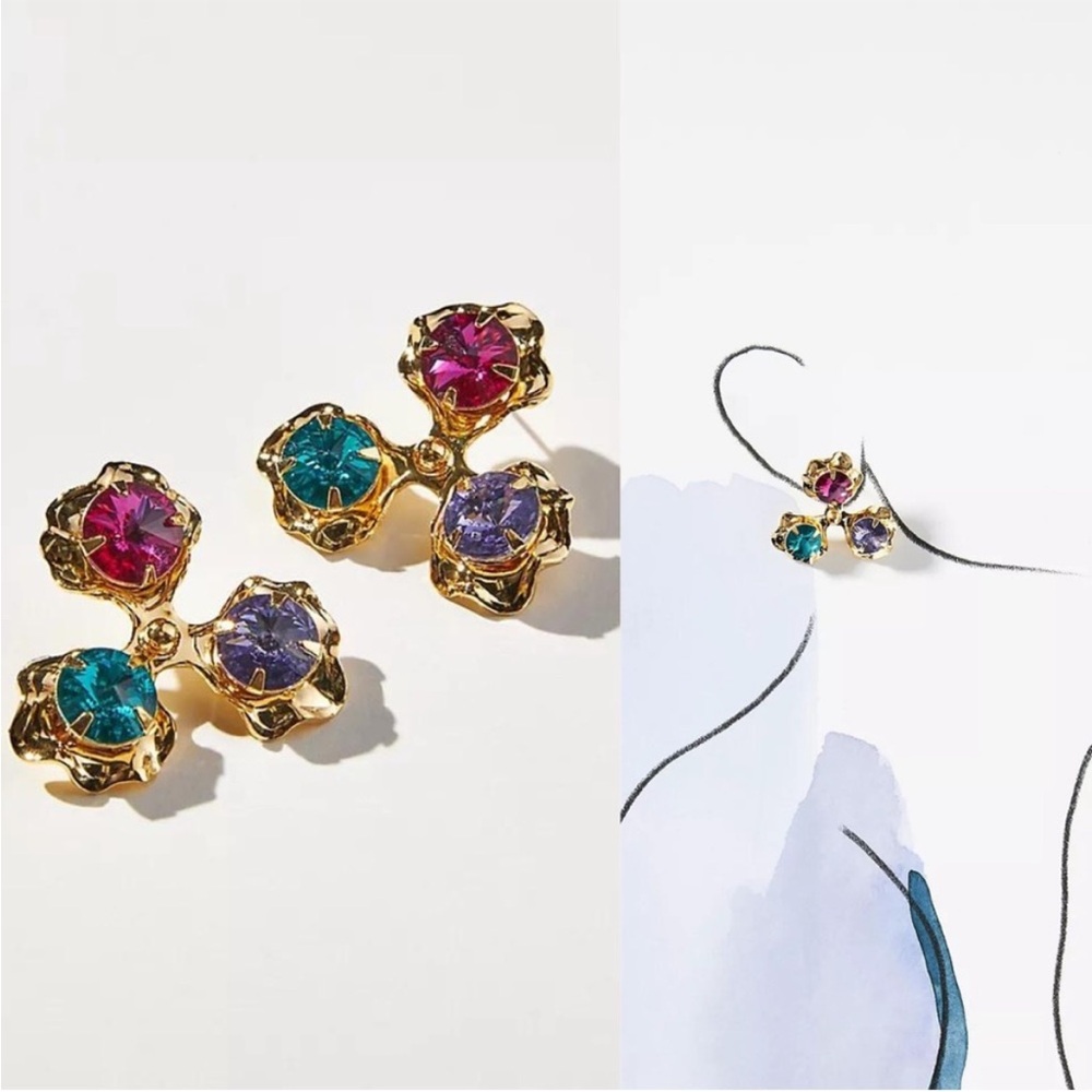 Epona Valley Anthropologie Pink Petal Post Earrings‎  NEW